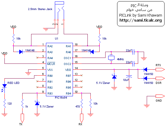 [Electrical Schematic of PIClink Cable]